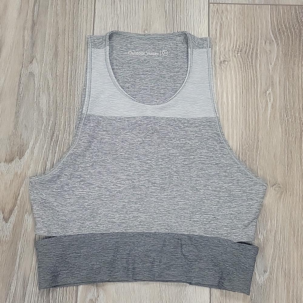 Outdoor Voices Gray High Neck Sports Bra Size XSmall